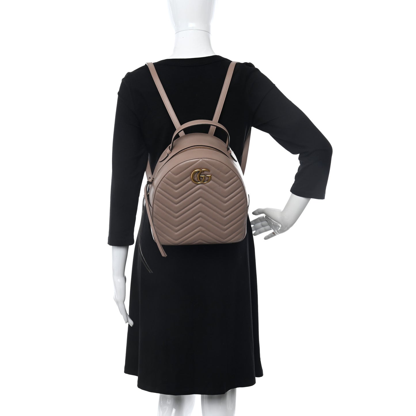 Calfskin Matelasse GG Marmont Dome Backpack Porcelain Rose