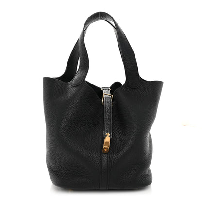 Hermes Taurillon Clemence Picotin Lock 22 MM Black 1 of 10
