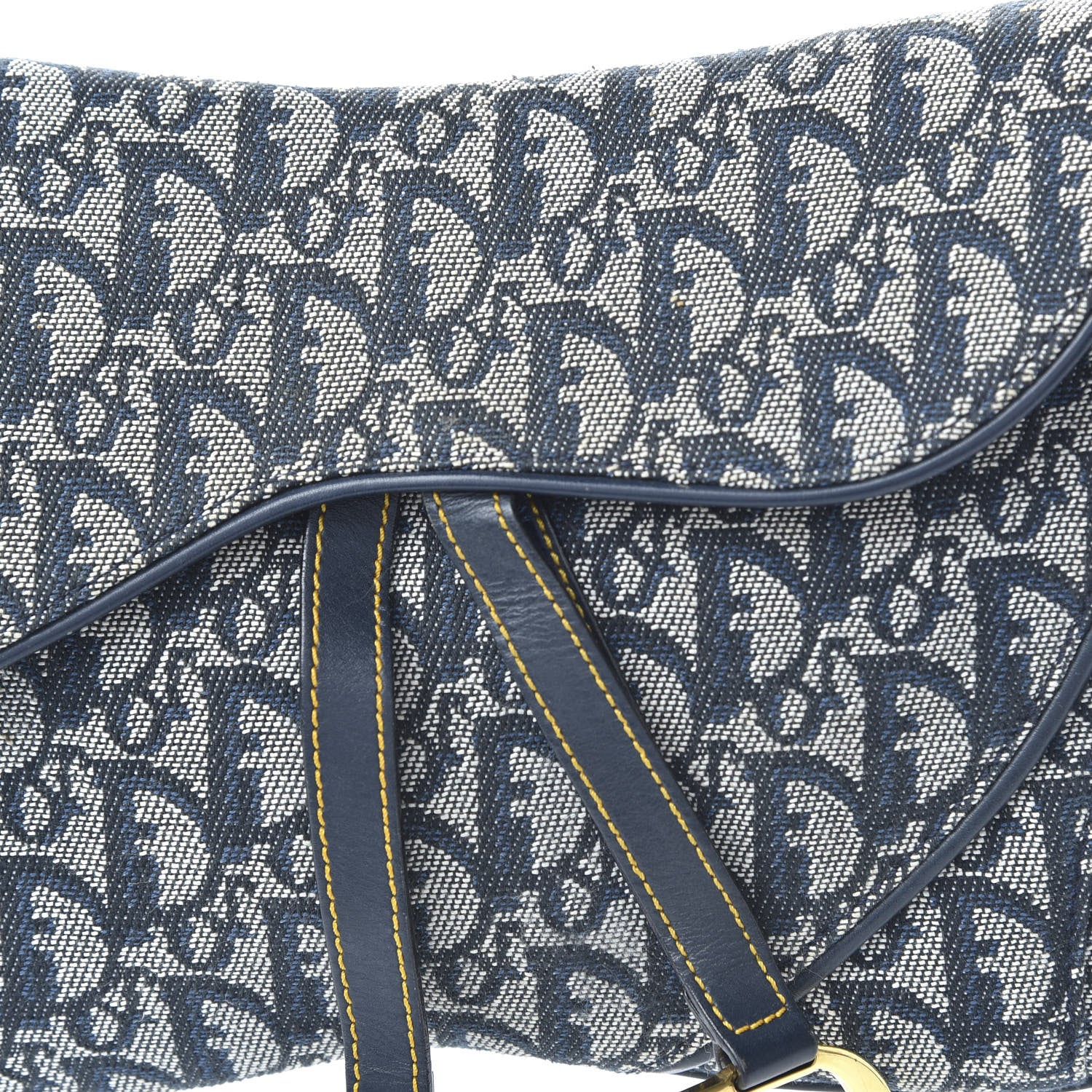 Christian Dior Monogram Double Saddle Bag Navy Blue 10 of 10