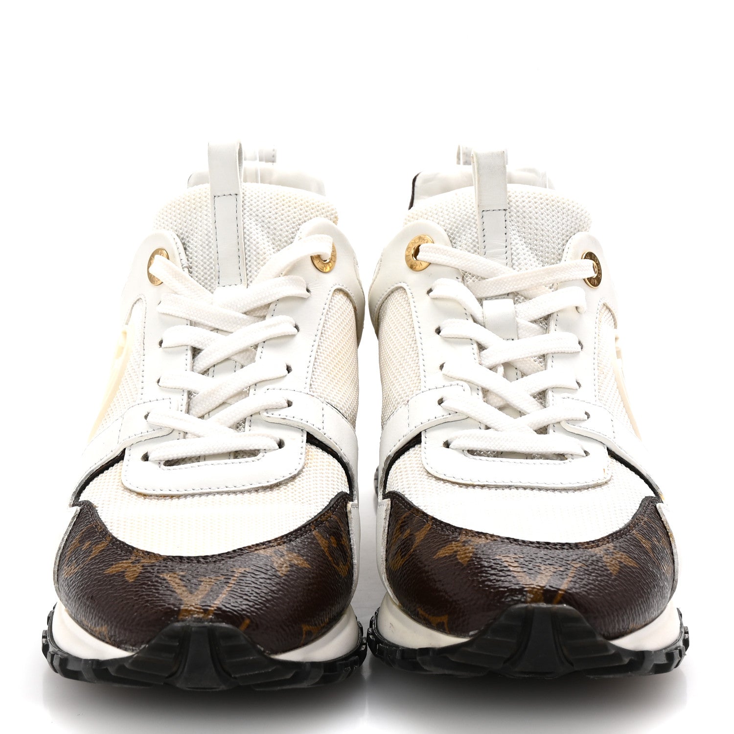 Louis Vuitton Calfskin Monogram Run Away Sneakers 38 White 3 of 9