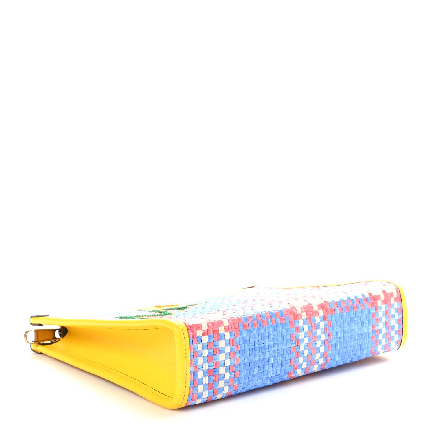 Gucci Raffia Sequins Miami Beauty Case Light Blue Red Multicolor 4 of 8