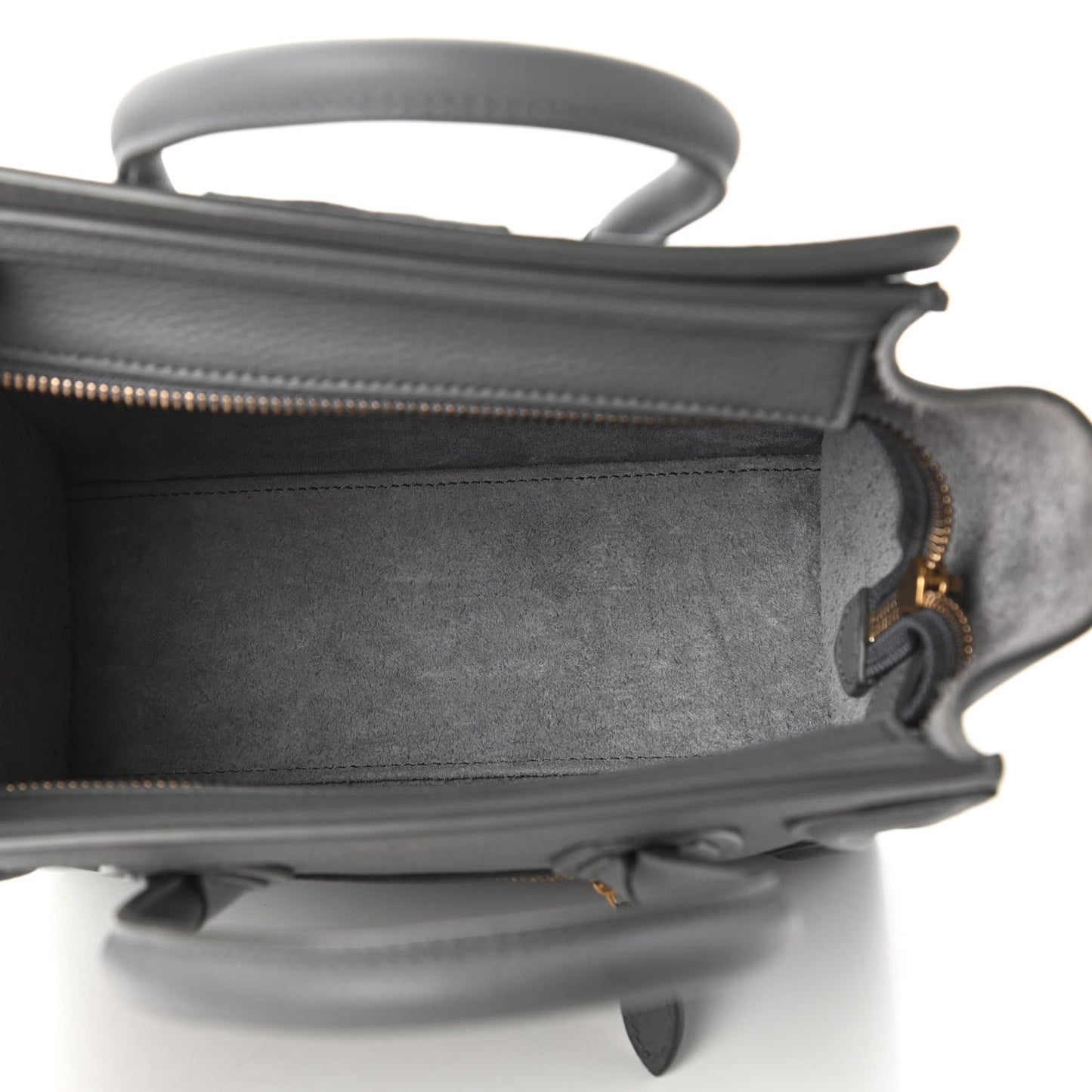 Baby Drummed Calfskin Nano Luggage Kohl