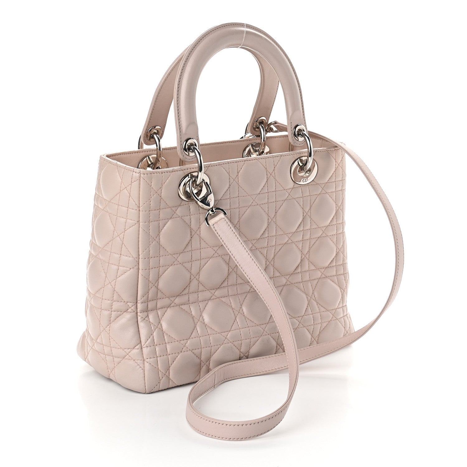 Christian Dior Lambskin Cannage Medium Lady Dior Light Pink 3 of 10