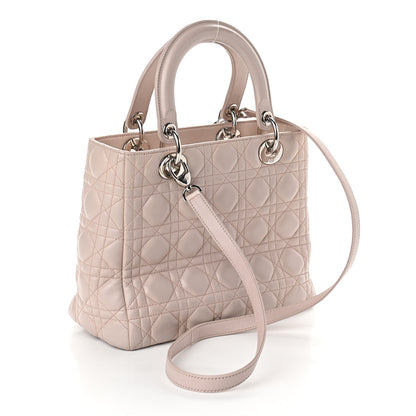 Christian Dior Lambskin Cannage Medium Lady Dior Light Pink 3 of 10