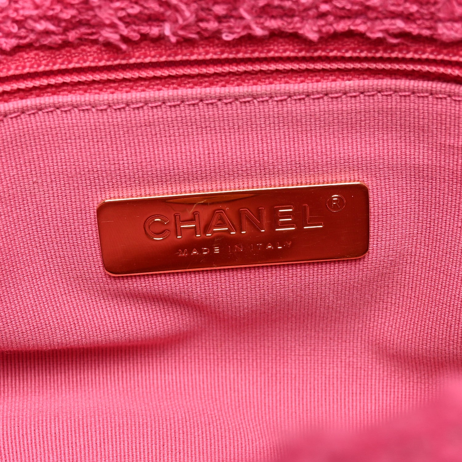 Chanel Tweed Quilted Medium Chanel 19 Flap Pink 6 of 11