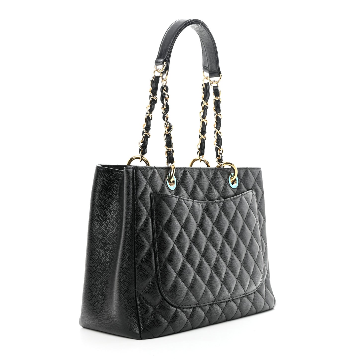 Caviar Quilted Grand Shopping Tote GST Black