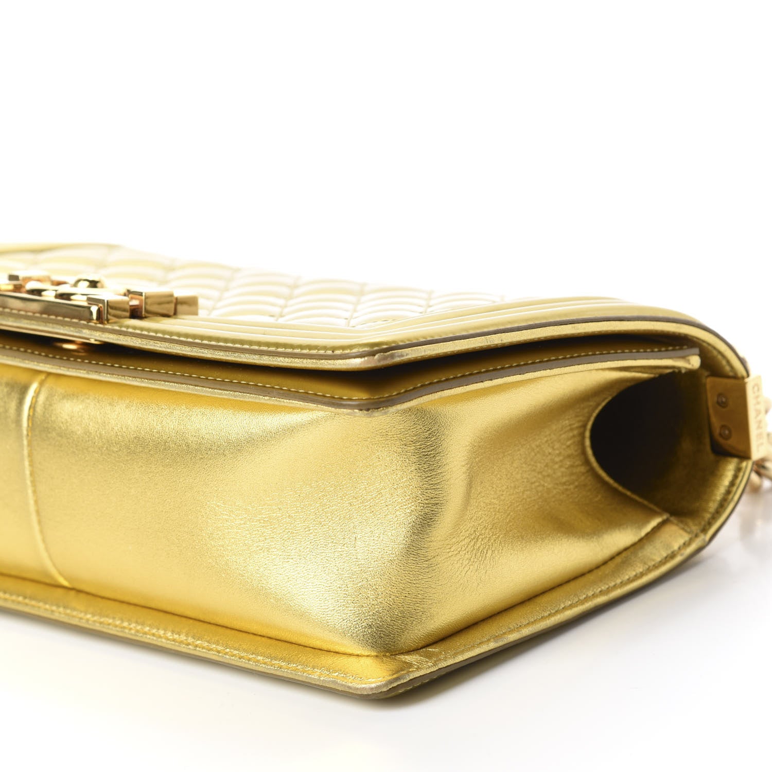 Chanel Metallic Patent Calfskin Medium Boy Flap Gold 7 of 12