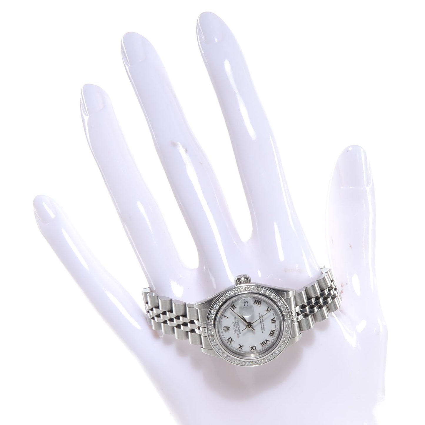 Stainless Steel Diamond 31mm Oyster Perpetual Datejust Watch White Roman 78240