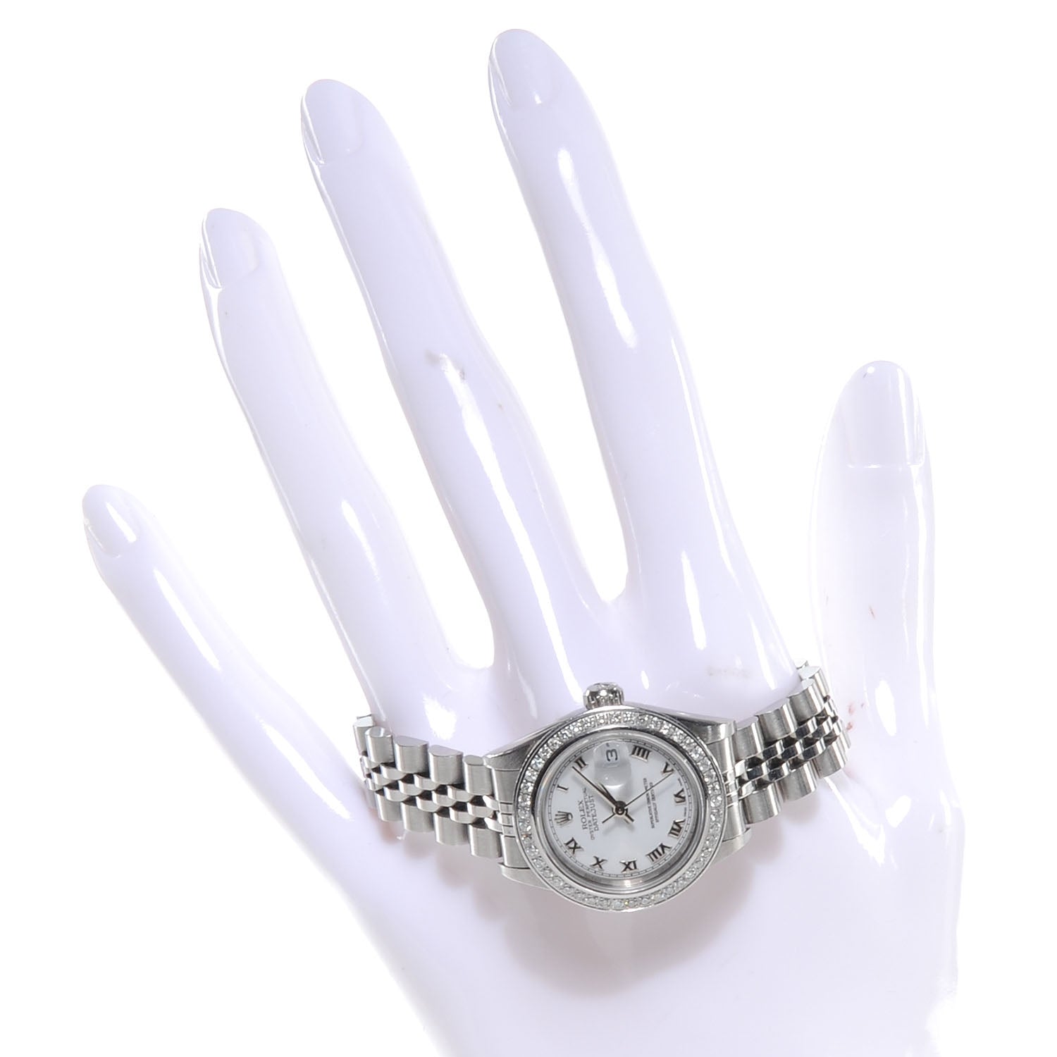 Rolex Stainless Steel Diamond 31mm Oyster Perpetual Datejust Watch White Roman 78240 2 of 5