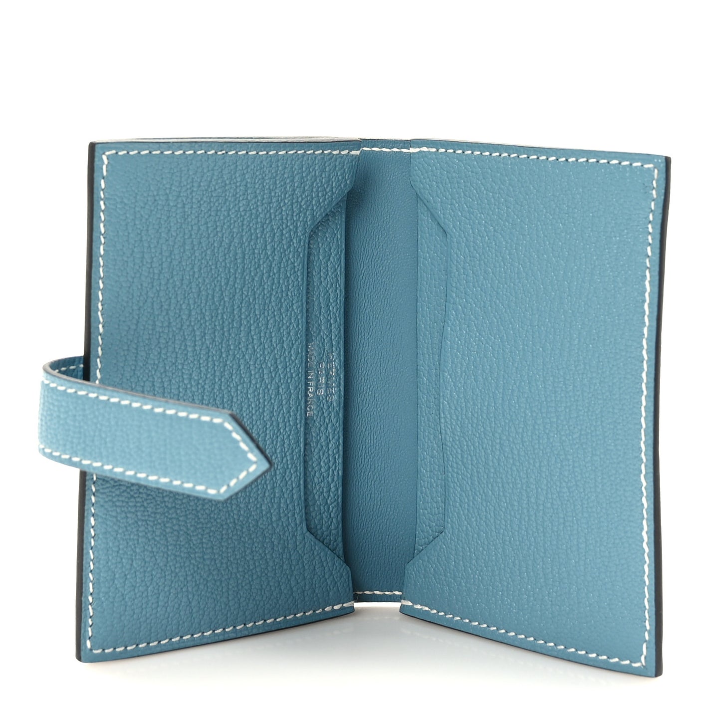 Chevre Mysore Bearn Card Holder Wallet New Bleu Jean
