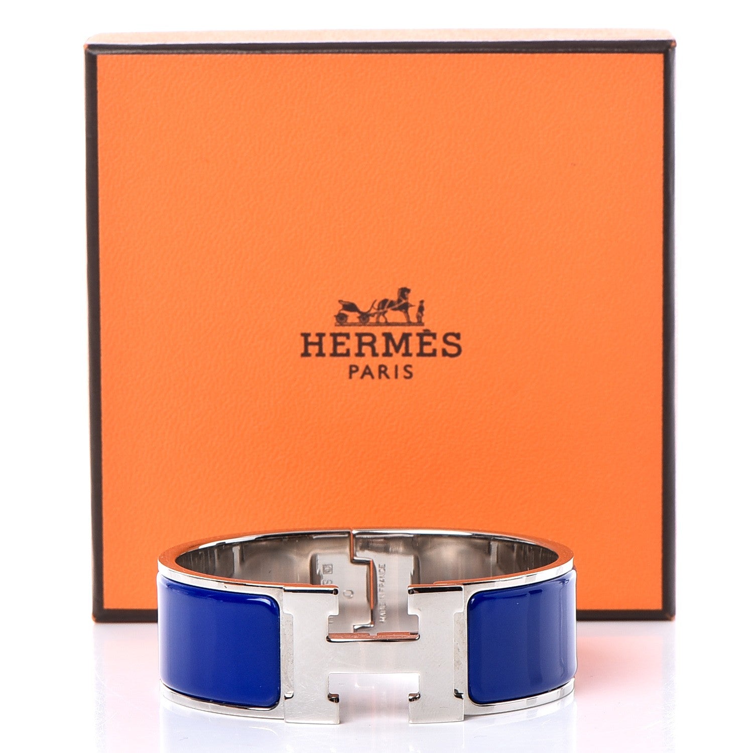 Hermes Enamel Wide Clic Clac H Bracelet PM Bleu Electrique 5 of 5