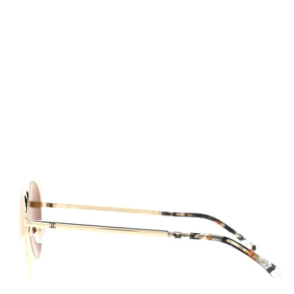 Chanel Round Mirror Sunglasses 4206 Gold 3 of 8