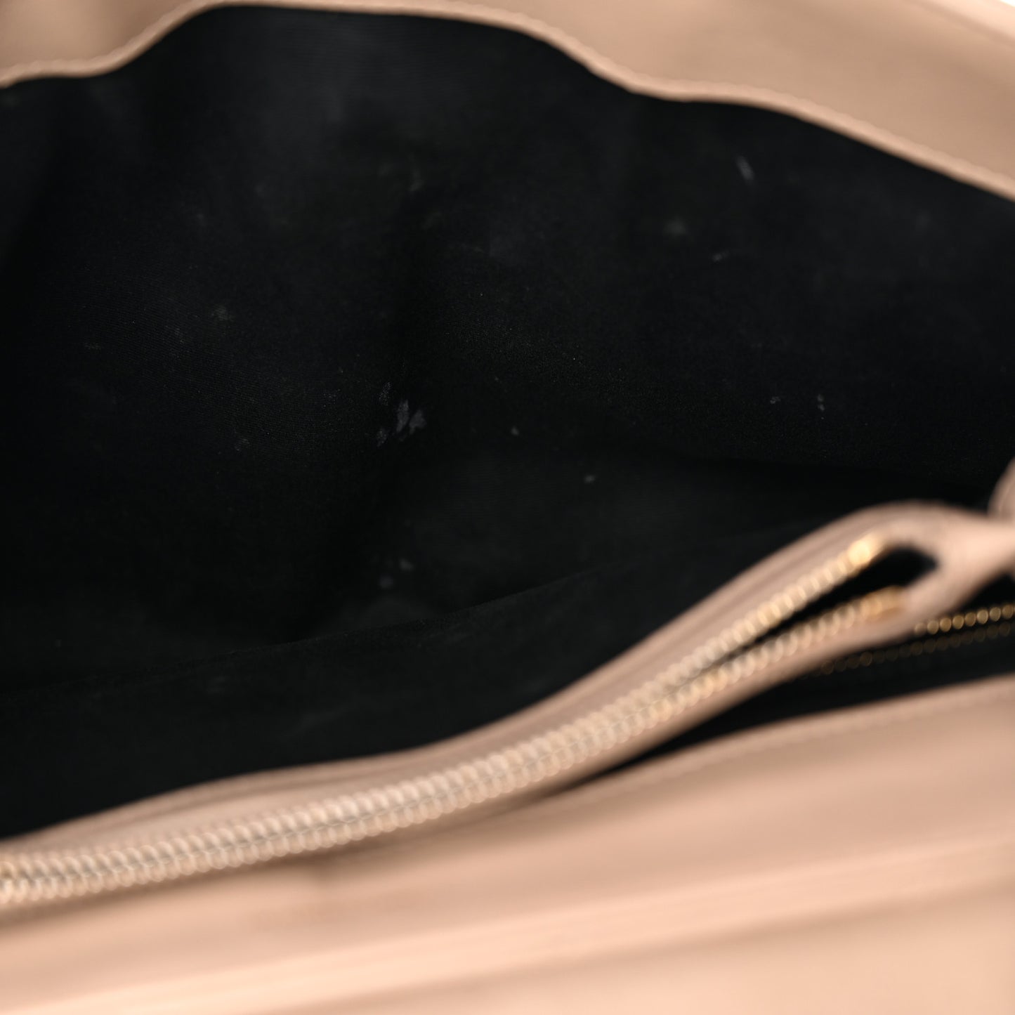 Calfskin Y Quilted Monogram Medium Loulou Chain Satchel Dark Beige