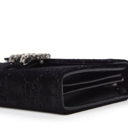 Gucci Velvet GG Monogram Mini Dionysus Chain Wallet Black 7 of 10