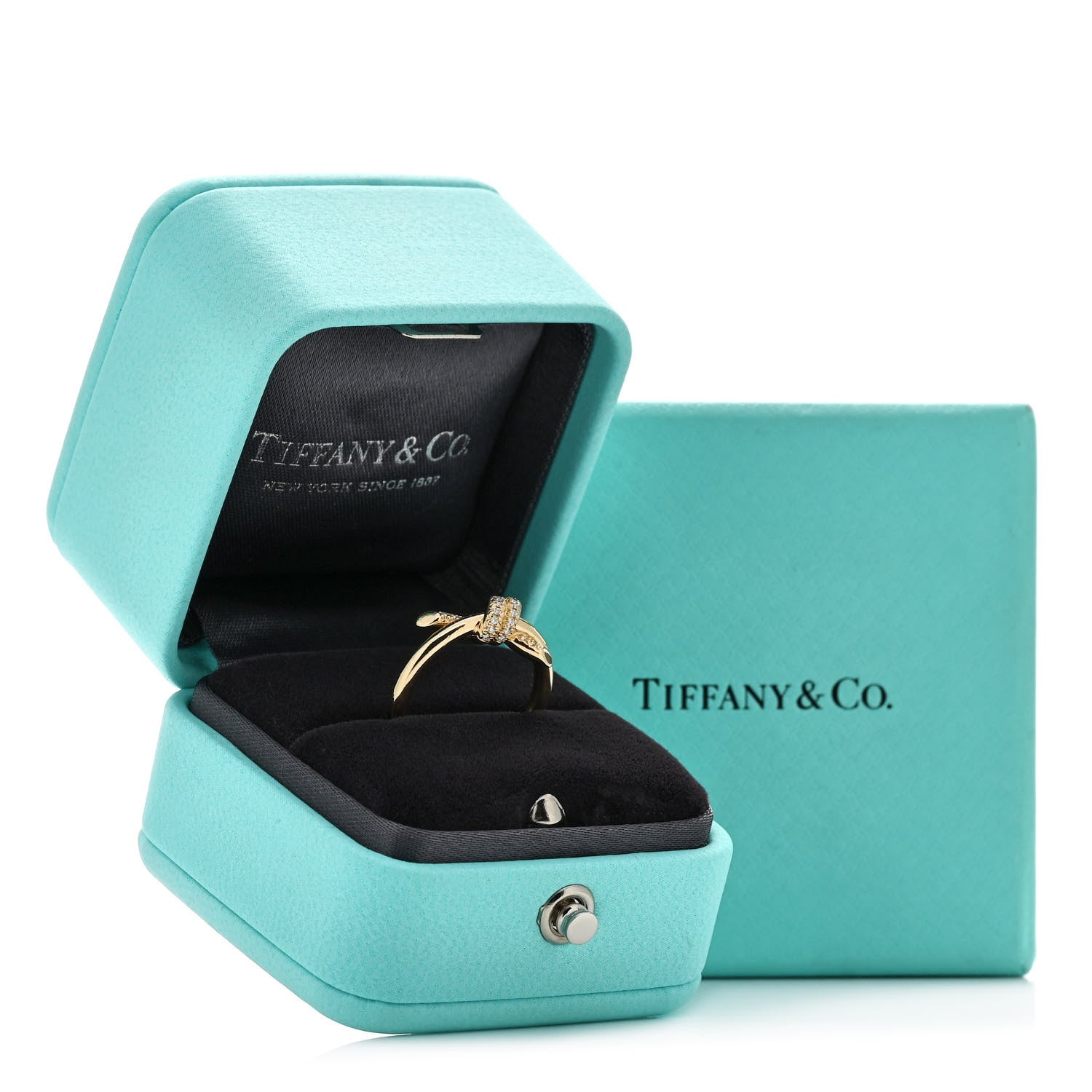 Tiffany 18K Yellow Gold Diamond Small Knot Ring 50 5.25 5 of 5