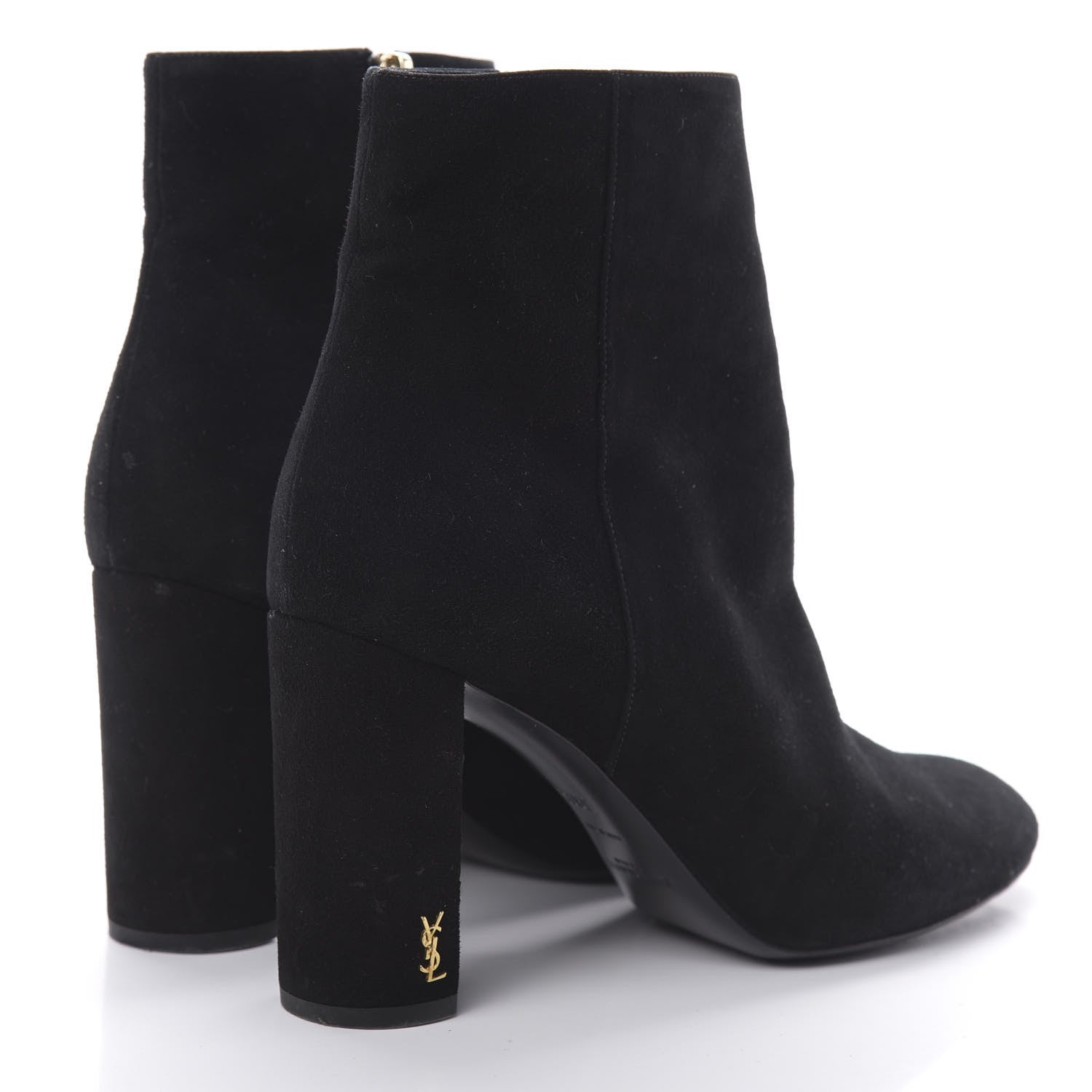 Saint Laurent Suede Loulou Ankle 95 Zip Boot 38.5 Black 4 of 10