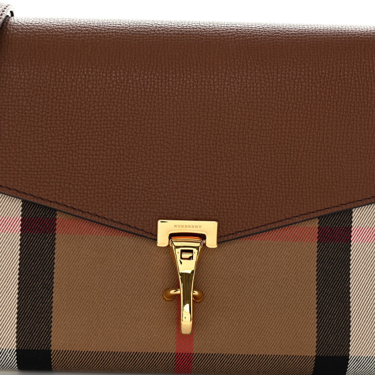 Derby Calfskin House Check Small Macken Crossbody Bag Tan