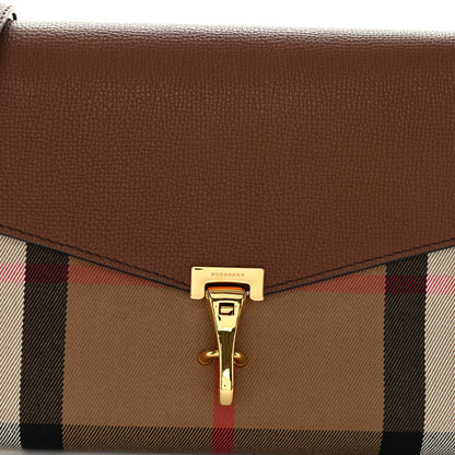 Burberry Derby Calfskin House Check Small Macken Crossbody Bag Tan 8 of 13