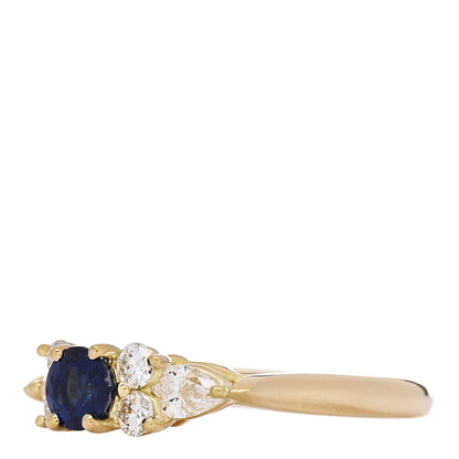 Tiffany 18K Yellow Gold Diamond Blue Sapphire Victoria Ring 48 4.5 3 of 6