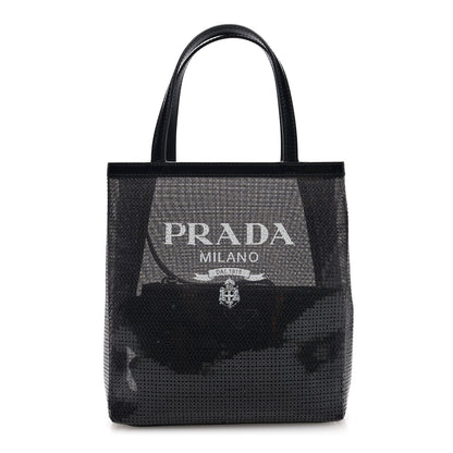 Prada Sequin Rete Paillettes Small Tote Bag Black 1 of 11
