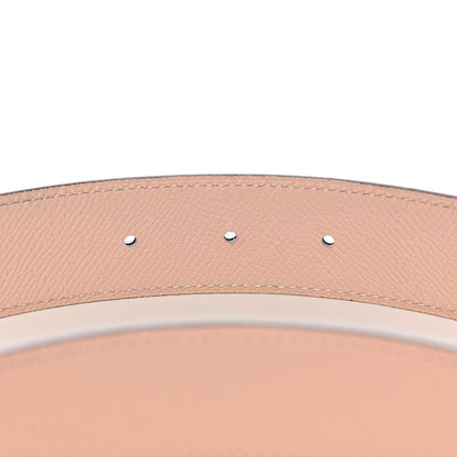 Hermes Swift Epsom Reversible 32mm Martelee H Belt 90 Bleu Indigo Rose Eglantine 5 of 8