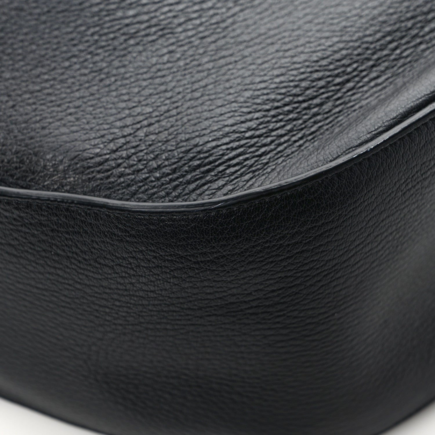 The Row Grained Calfskin Drawstring Bucket Bag Black 9 of 10