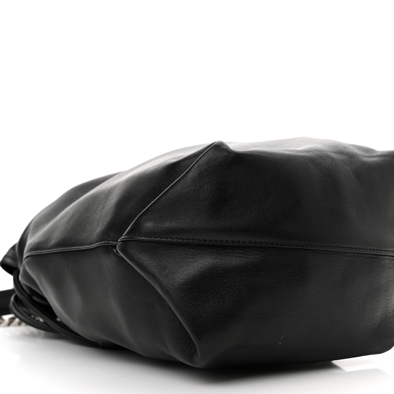 Saint Laurent Lambskin Teddy Drawstring Bag Black 9 of 10