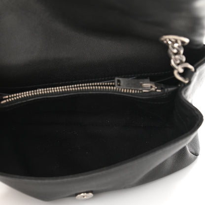 Saint Laurent Grain De Poudre Small West Hollywood Monogram Fold-Over Bag Black 4 of 10