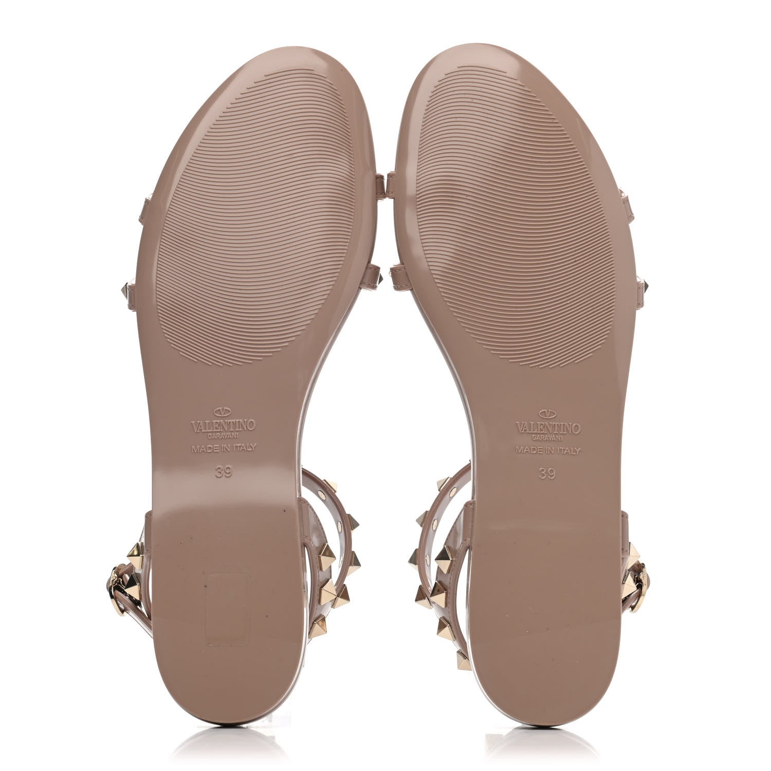 Valentino Garavani PVC Jelly Rockstud Caged Sandals 39 Poudre 4 of 4