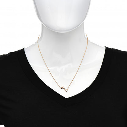 Louis Vuitton 18K Pink Gold LV Volt Upside Down Pendant Necklace 2 of 7