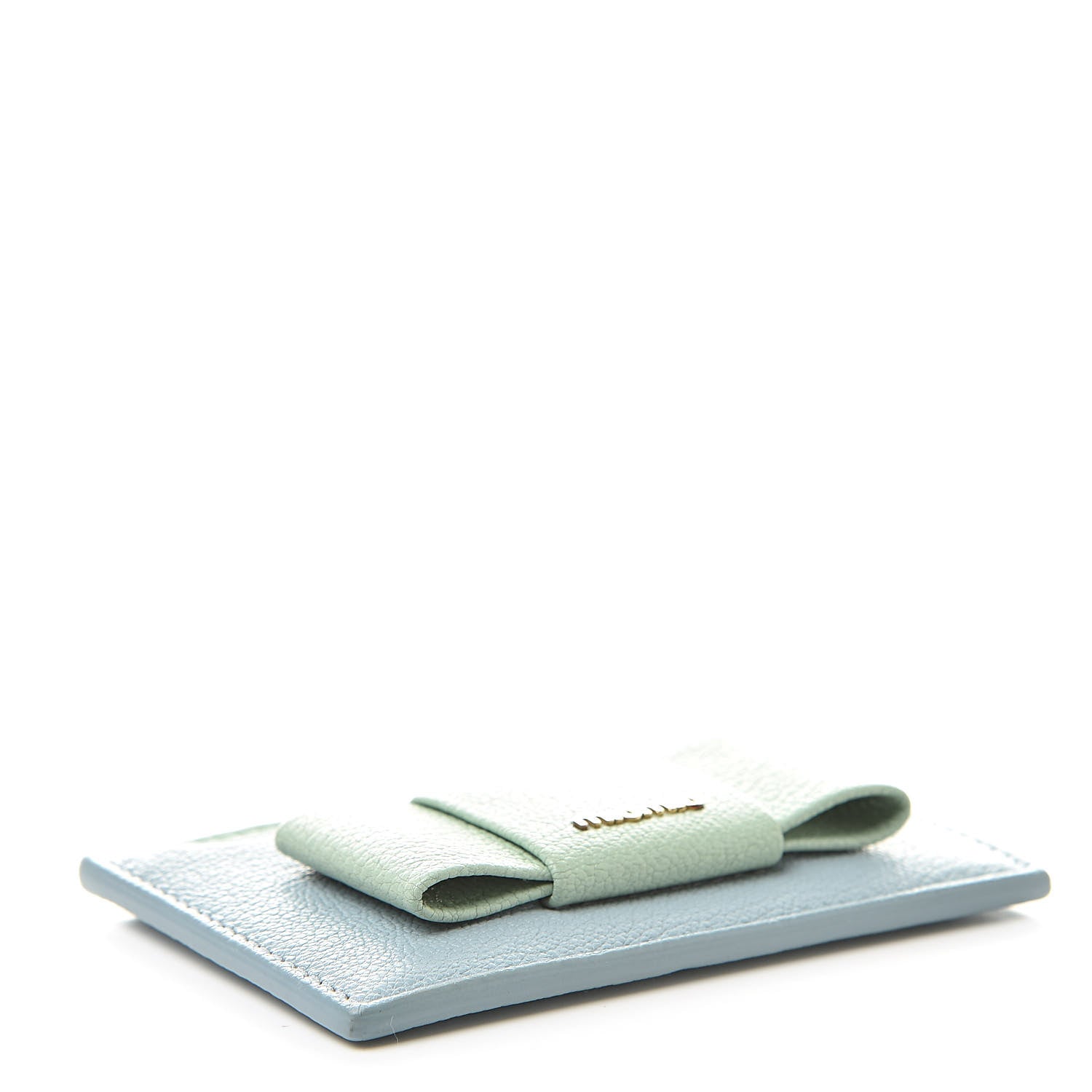 Miu Miu Goatskin Madras Card Case Lago Rugiada 4 of 9
