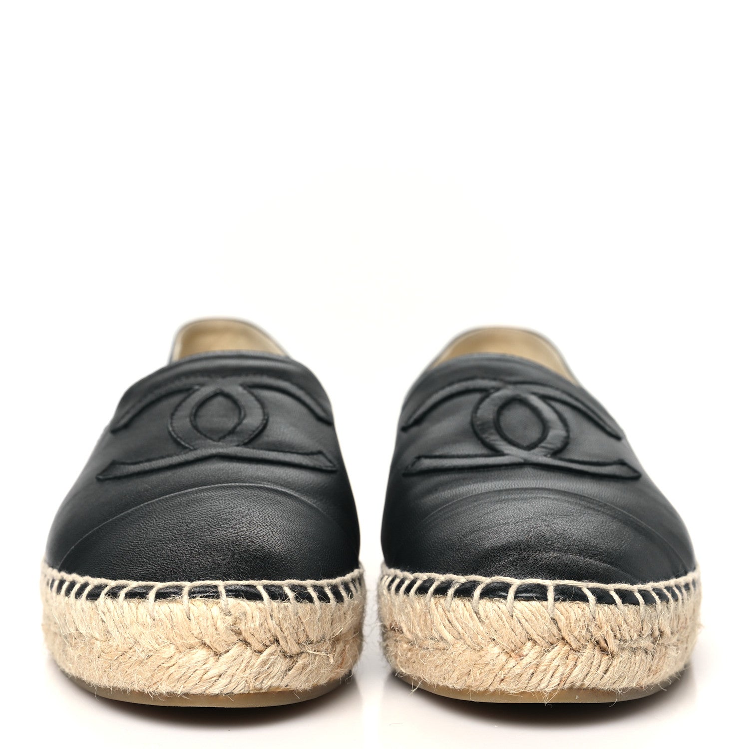 Chanel Lambskin CC Espadrilles 38 Black 3 of 11