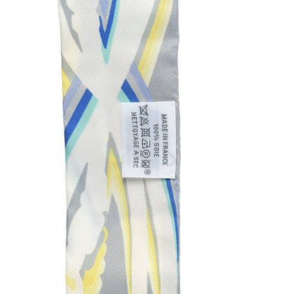 Hermes Silk Brides De Gala Shadow Twilly Gris Jaune Soufre 3 of 6