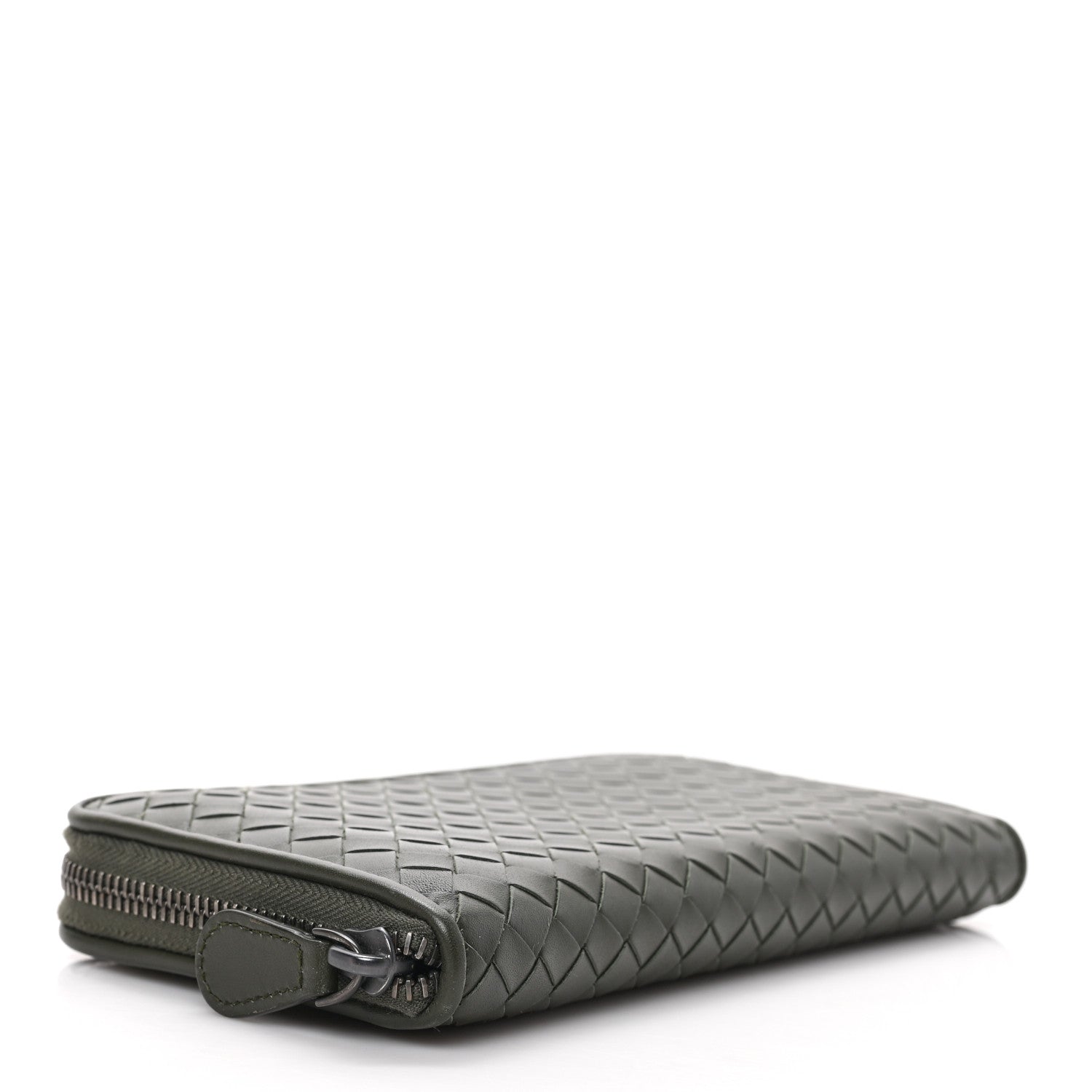 Bottega Veneta Nappa Intrecciato Zip Around Wallet Khaki 4 of 6
