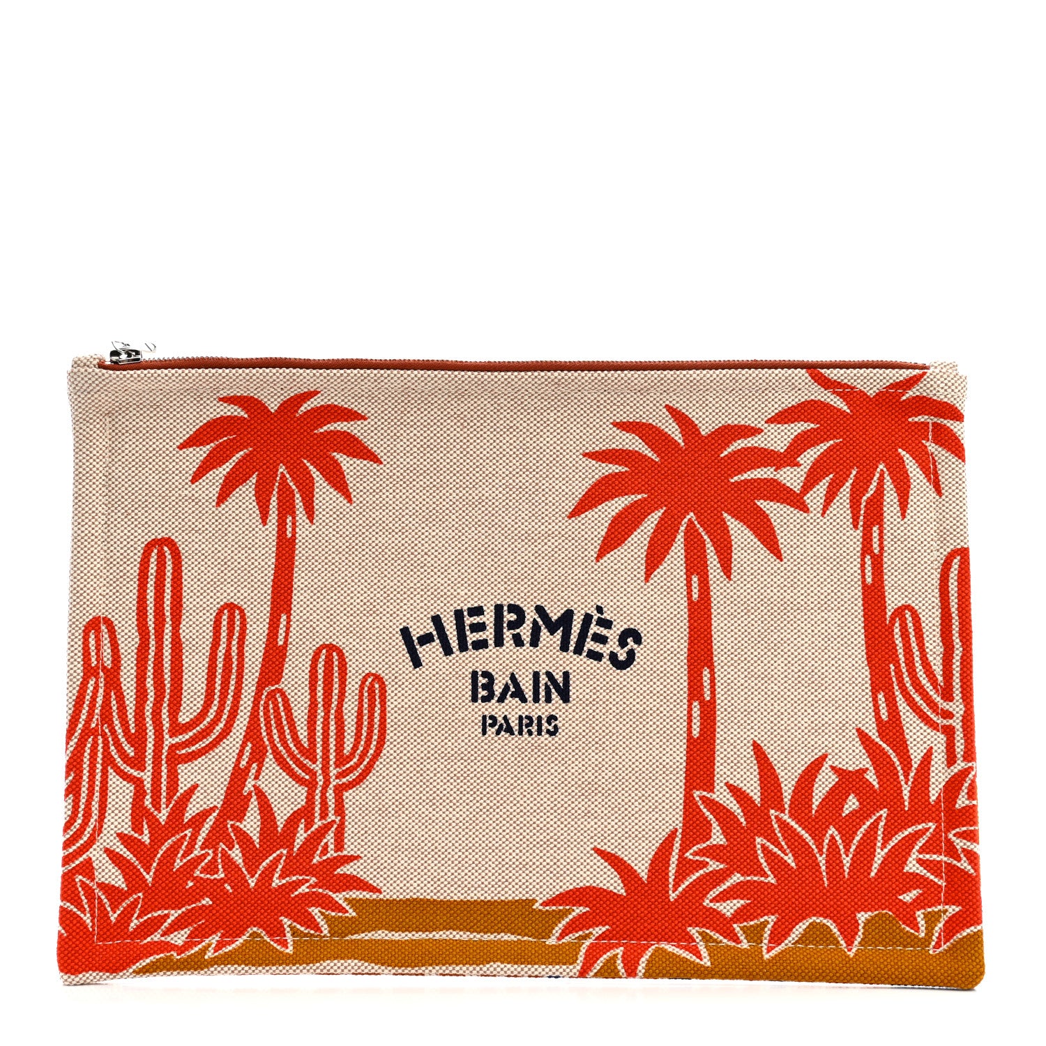 Hermes H Canvas Le Bel Oasis Case Marine Terracotta 1 of 7