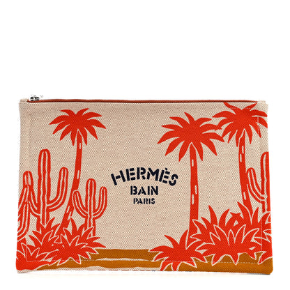 Hermes H Canvas Le Bel Oasis Case Marine Terracotta 1 of 7