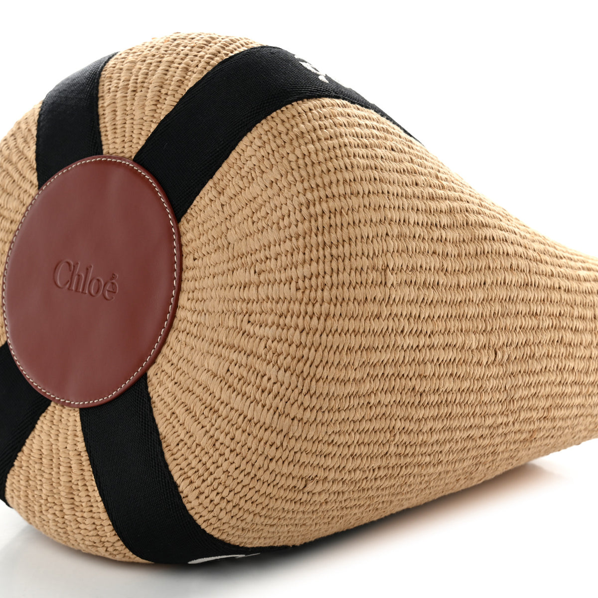 Raffia Large Woody Tote Black