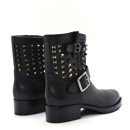 Valentino Garavani Calfskin Rockstud 30mm Biker Boots 36.5 Black 5 of 10