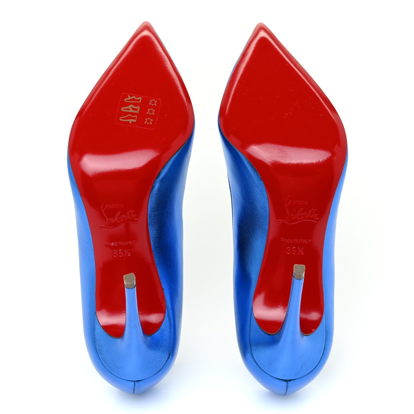Metallic Patent Hot Chick 100 Pumps 35.5 Blue