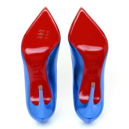 Christian Louboutin Metallic Patent Hot Chick 100 Pumps 35.5 Blue 5 of 9