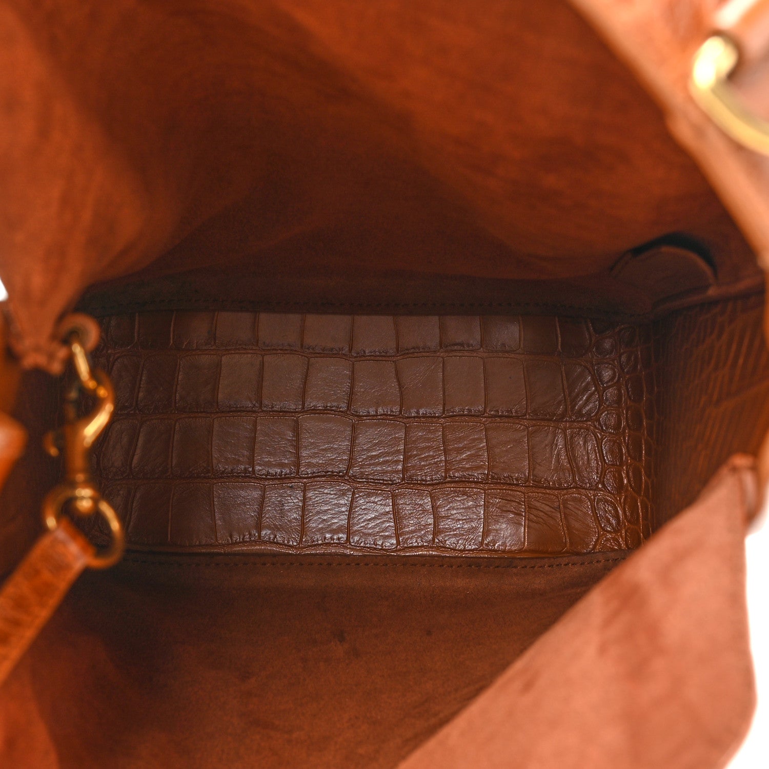 Balenciaga Extra Supple Calfskin Crocodile Embossed Small Tool 2.0 North-South Tote Camel 6 of 20