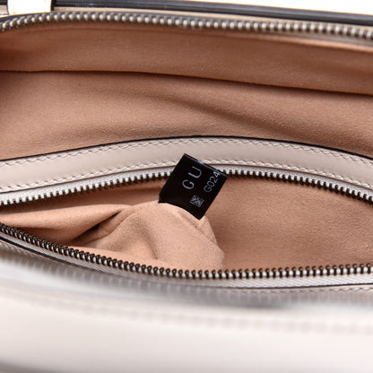 Gucci Calfskin Matelasse Sylvie Web Small GG Marmont Top Handle Shoulder Bag White 10 of 11