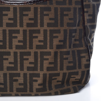 Fendi Zucca Patent Small Chef Shopping Tote Tobacco Moro 10 of 12