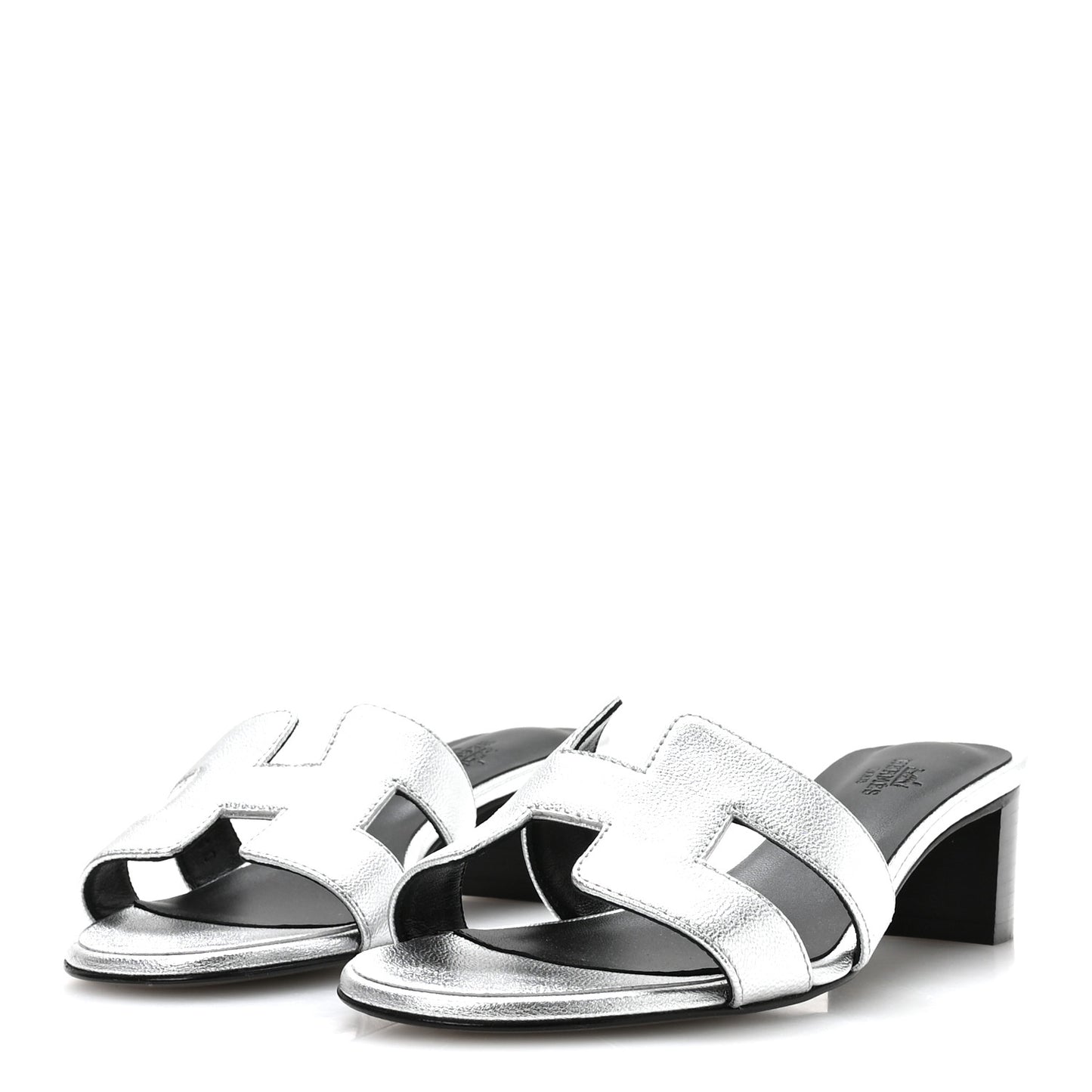 Metallic Goatskin Oasis Sandals 36.5 Gris Argente