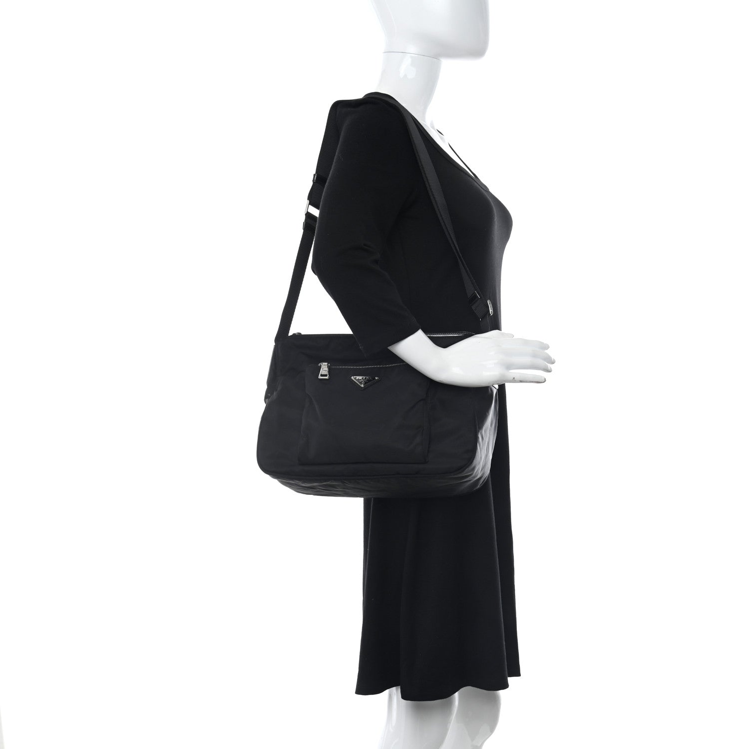 Prada Nylon Crossbody Bag Black 3 of 12