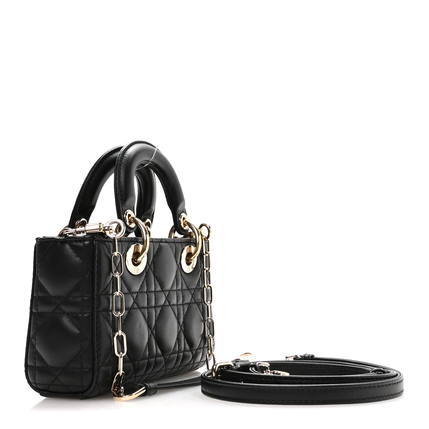 Lambskin Cannage Micro Lady D-Joy Black