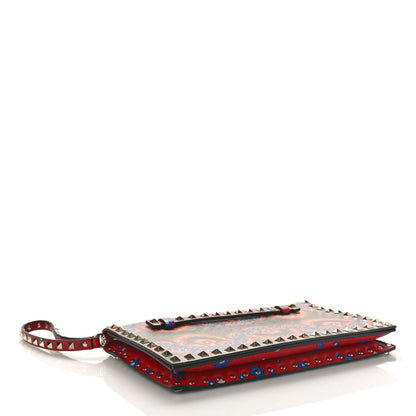 Valentino Garavani Nappa Enchanted Wonderland Rockstud Wristlet Clutch Red 4 of 9