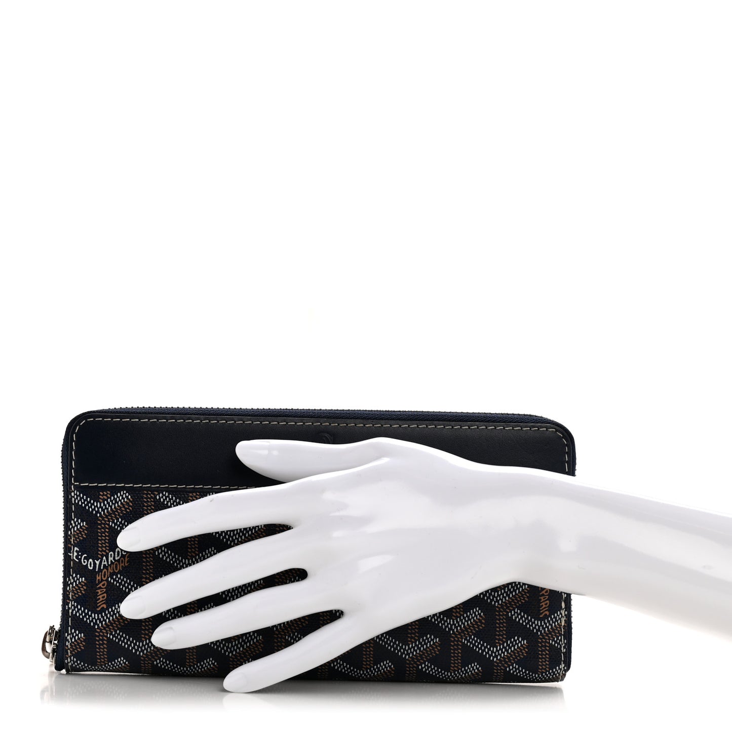 Goyardine Matignon Zip Around GM Wallet Navy