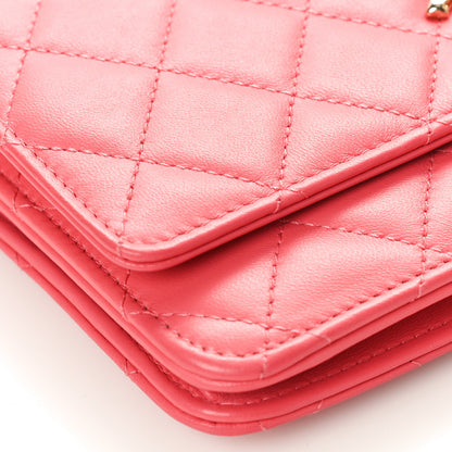 Chanel Lambskin Quilted Trendy CC Wallet On Chain WOC Pink 9 of 10