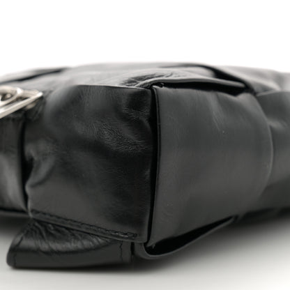 Bottega Veneta Paper Calfskin Intreccio Mini Cassette Sling Bag Black 9 of 10